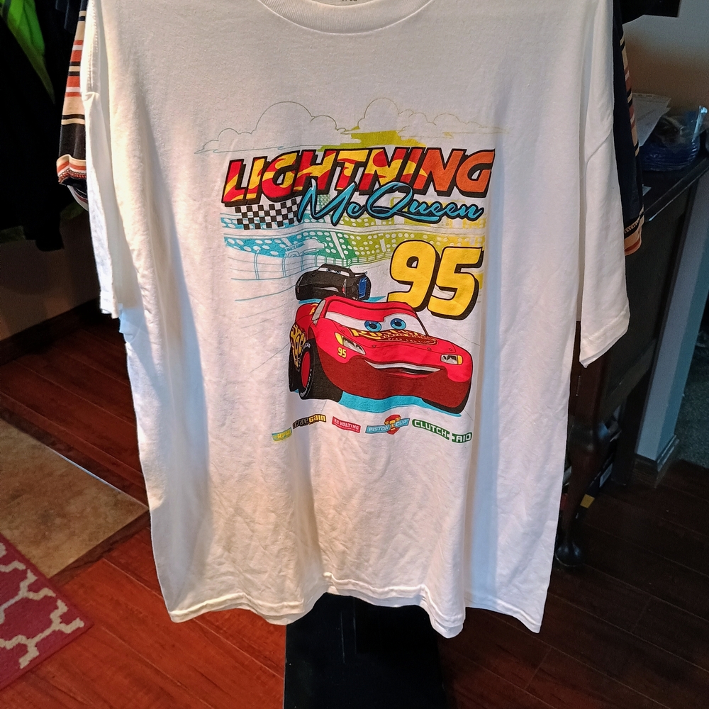 Lightning McQueen White Short Sleeve Tee Bin 18